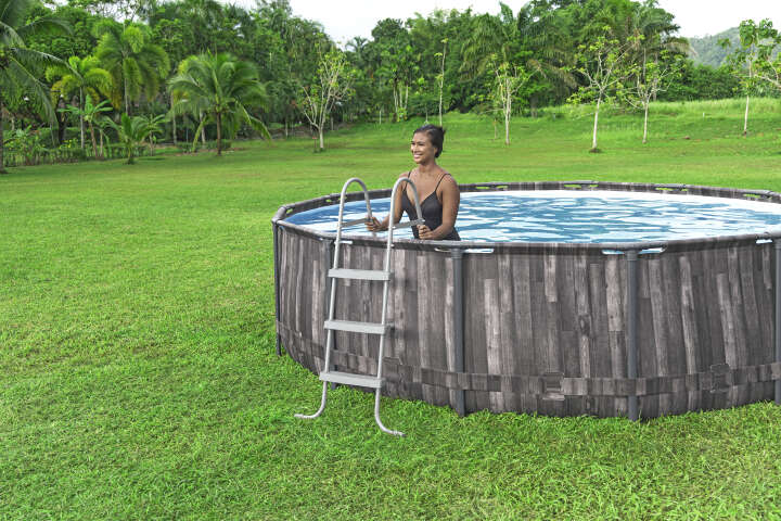 Bestway Steel Pro MAX™ Frame Pool Komplett-Set mit Filterpumpe rund 427 x 107 cm